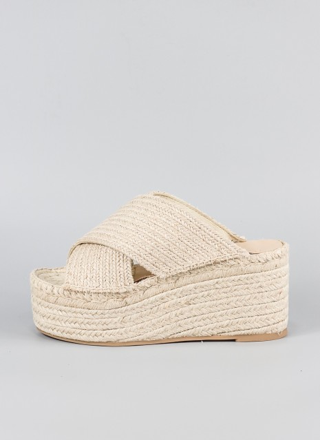 Cuñas yute FEELING STREET en color beige para mujer