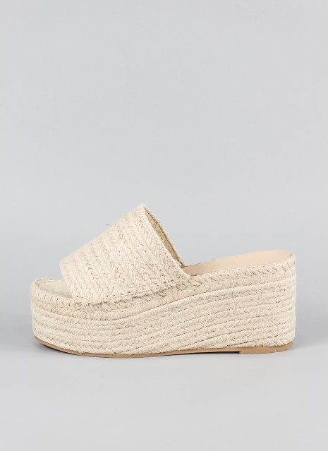 Cuñas yute FEELING STREET en color beige para mujer
