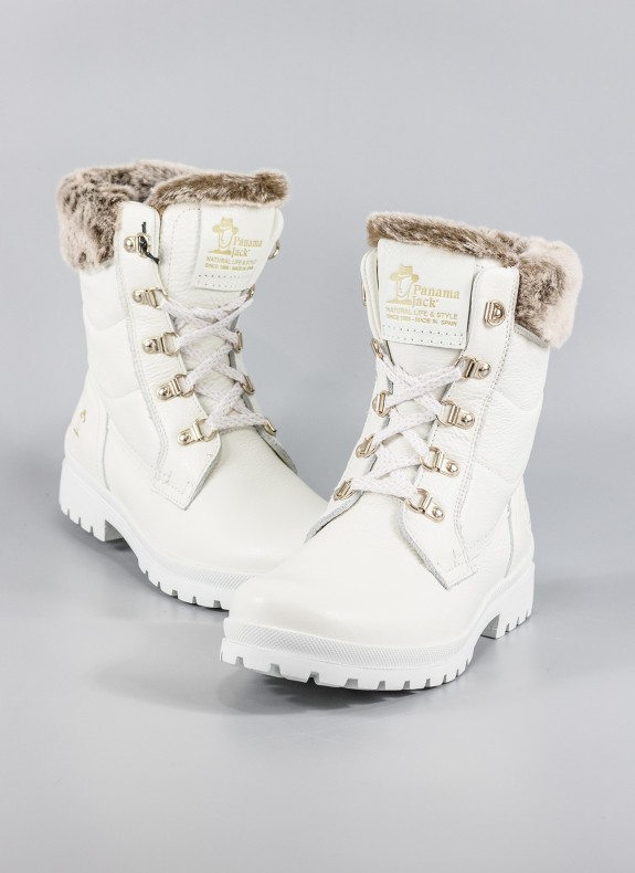 Bottines PANAMA JACK en blanc pour femme