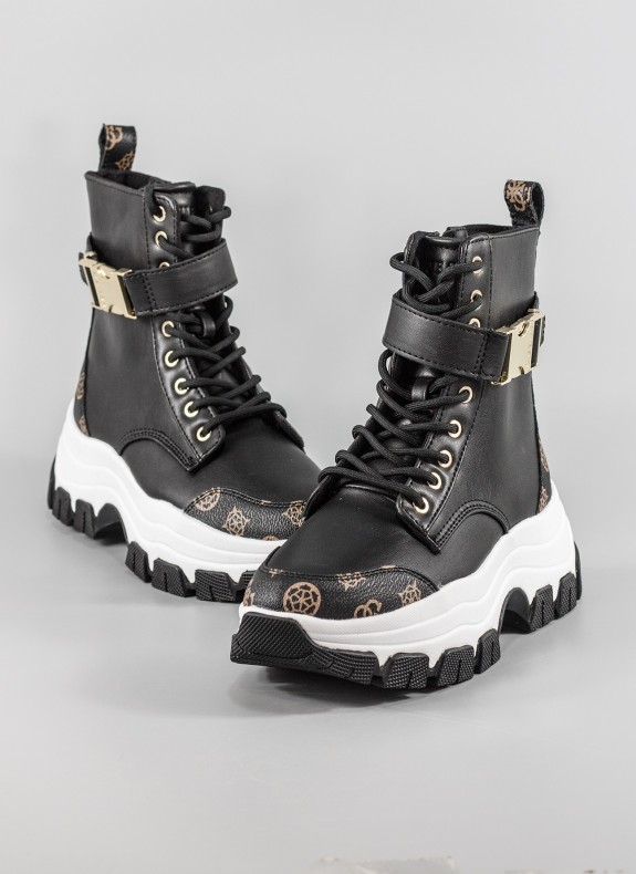 Bottines GUESS de couleur noire pour femme