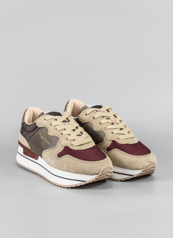 Zapatillas PEPE JEANS cor bege para mulher
