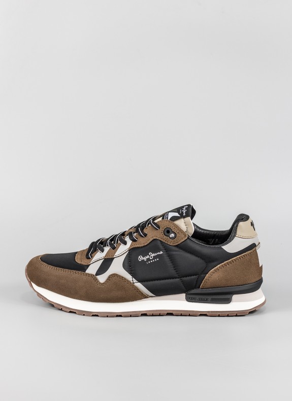 Baskets Pepe Jeans en daim de couleur noire pour homme