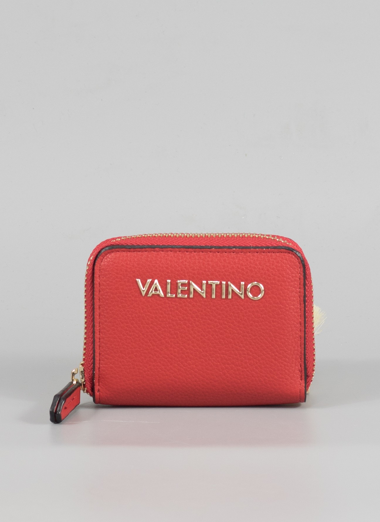 Cartera Valentino Divina Sa Para Mujer - Rojo Con Letras Doradas, Compacta Y Con Múltiples Ranuras