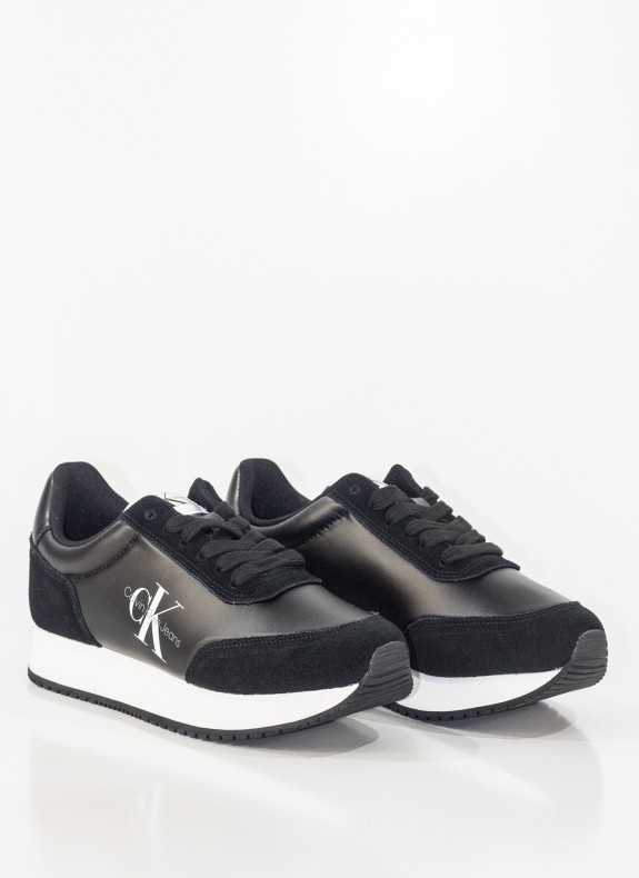 Zapatillas Calvin Klein Retro Runner Low Laceup NY Pearl preto