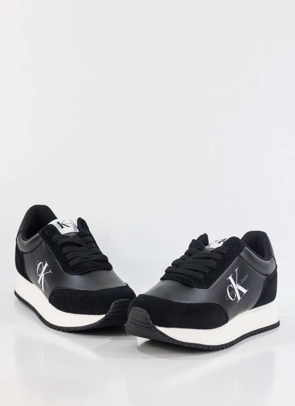 Zapatillas Calvin Klein Retro Runner Low Laceup NY Pearl preto