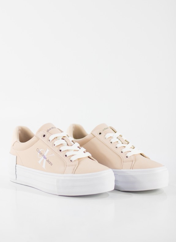 BASKETS CALVIN KLEIN BOLD VULC FLATFORM LACEUP LTH WN NUDE