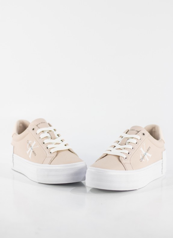 BASKETS CALVIN KLEIN BOLD VULC FLATFORM LACEUP LTH WN NUDE