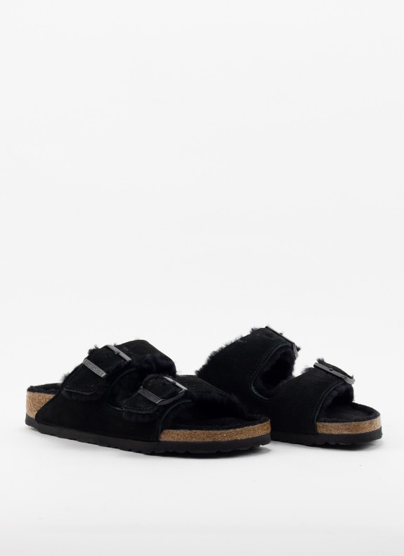 Sandalias Birkenstock Arizona Suede Leather preto
