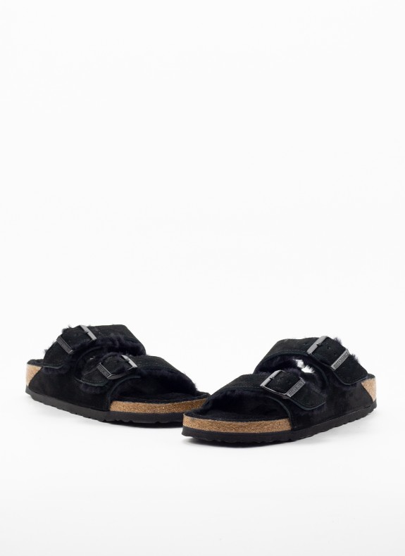 Sandalias Birkenstock Arizona Suede Leather preto