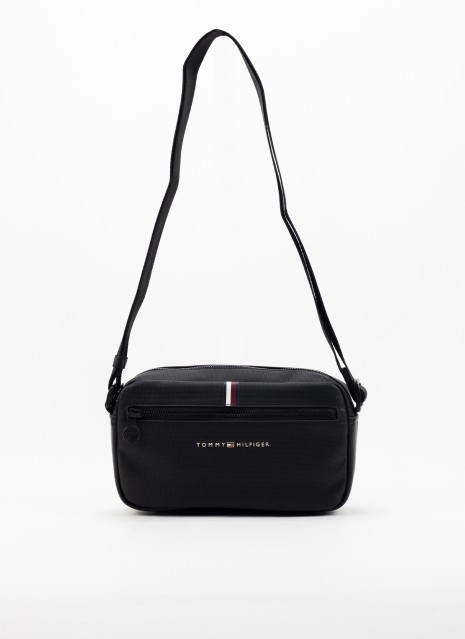 BANDOLERA TOMMY HILFIGER TH ESSENTIAL PIQUE EW REPORTER NEGRO