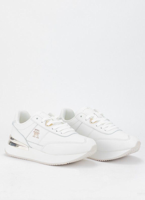 BASKETS TOMMY HILFIGER TH ELEVATED FEMININE RUNNER HW BLANC
