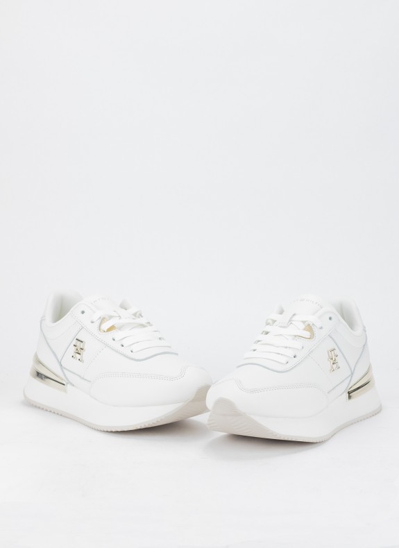 BASKETS TOMMY HILFIGER TH ELEVATED FEMININE RUNNER HW BLANC