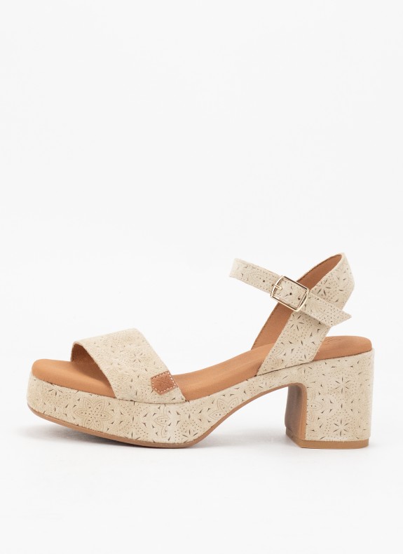 Sandalias Popa Beliche Grabado beige