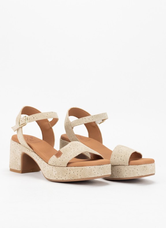 Sandalias Popa Beliche Grabado beige