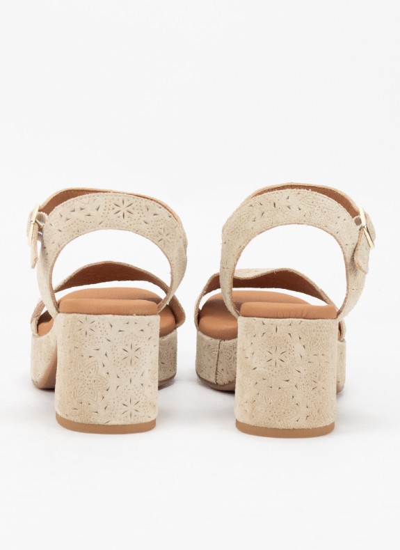Sandalias Popa Beliche Grabado beige