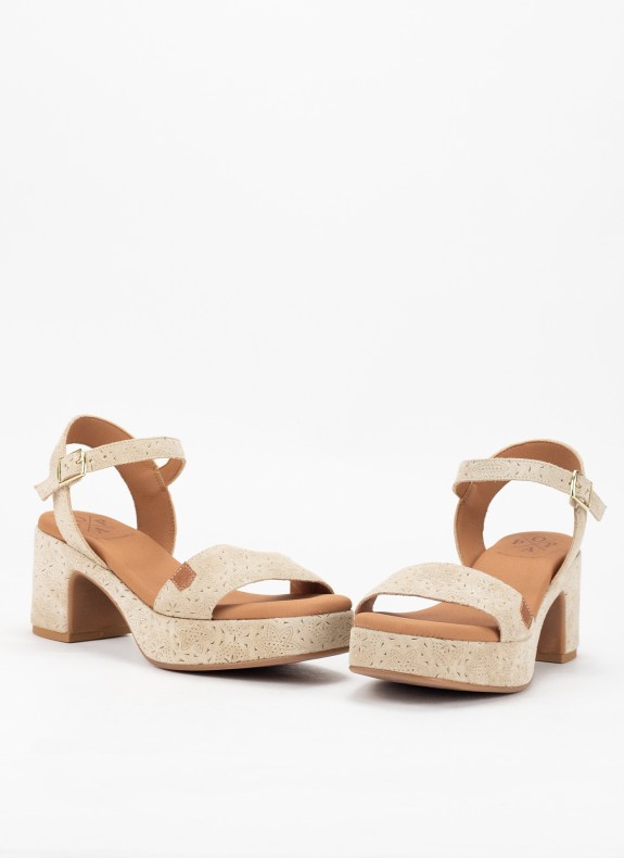 Sandalias Popa Beliche Grabado beige