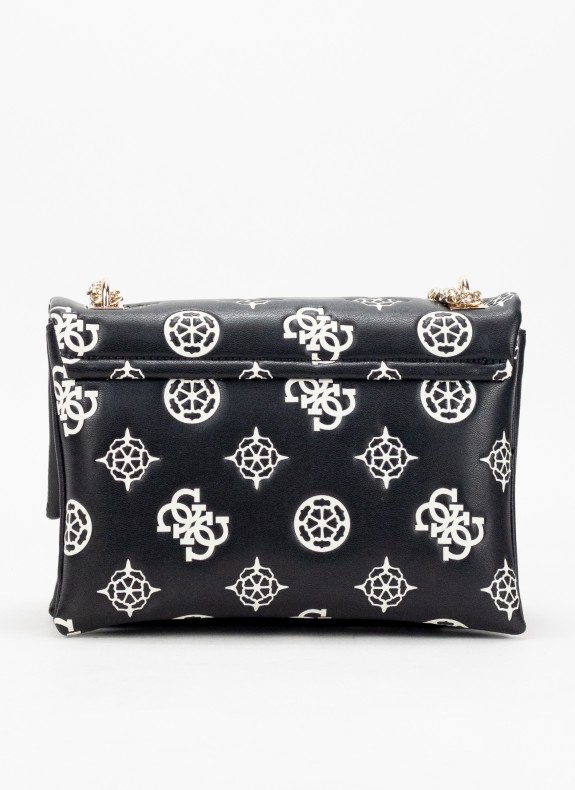 Bolso Guess Deesa Logo Cnrtble Xbody Flap negro