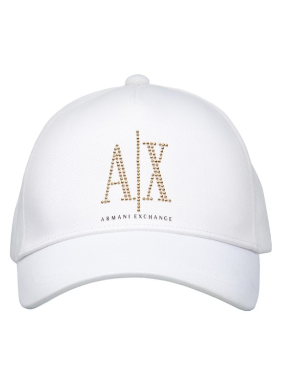 Gorra Armani EA7 Perline logo applicazione cappello da baseball bianco