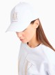 Gorra Armani EA7 Perline logo applicazione cappello da baseball bianco