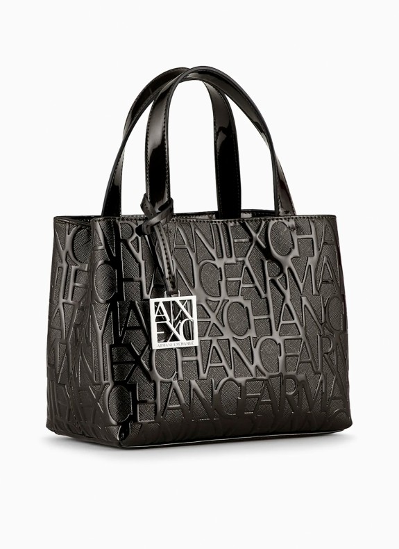 Petit sac tote noir gravé Armani Exchange
