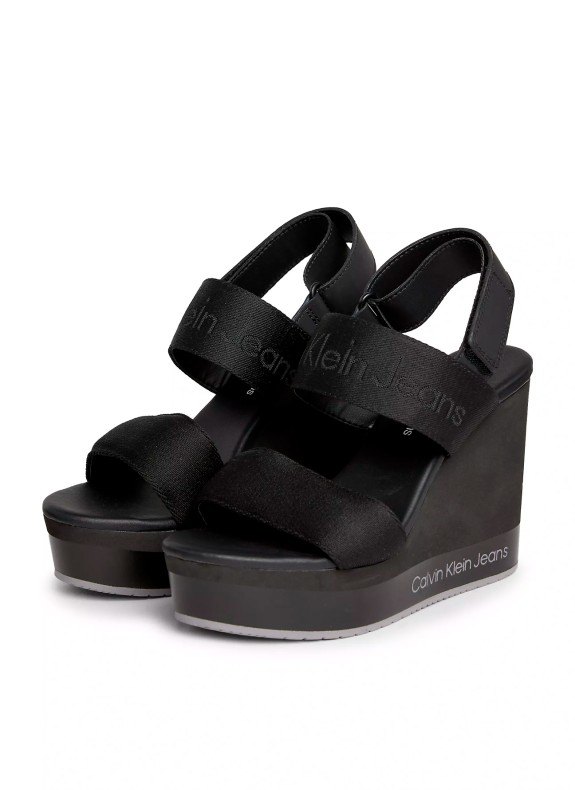 Sandalias Calvin Klein Wedge Sandal Webbing In MR negro