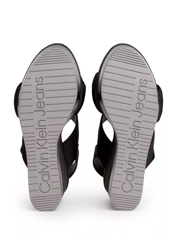 Sandales à talons compensés Calvin Klein Webbing en MR noir