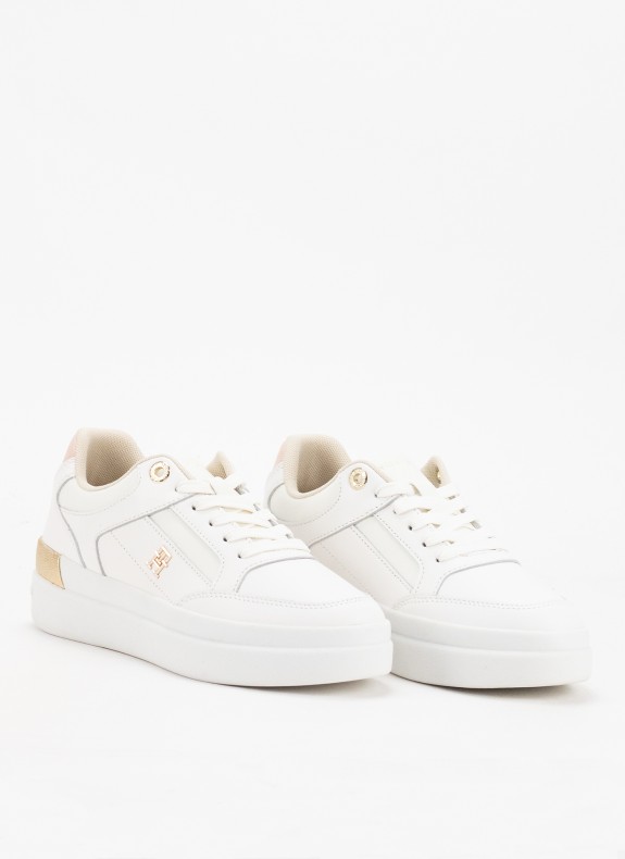 Baskets Tommy Hilfiger Lux Hardware Court Sneaker blanches