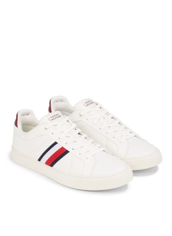 Zapatillas Tommy Hilfiger Icon Court Lth Stripes branco