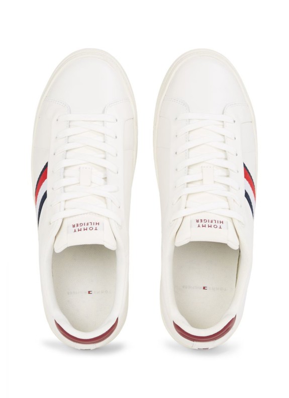 Zapatillas Tommy Hilfiger Icon Court Lth Stripes branco
