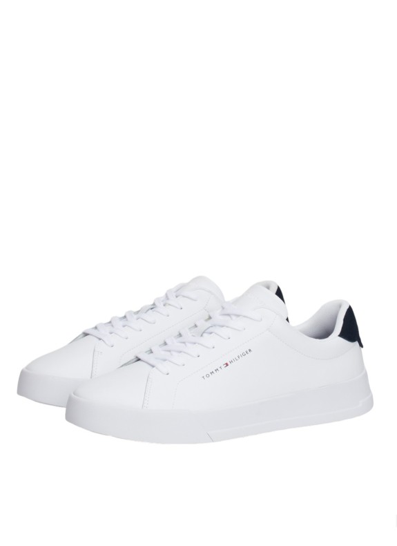 Zapatillas Tommy Hilfiger Th Court Leather Grain Ess Branco