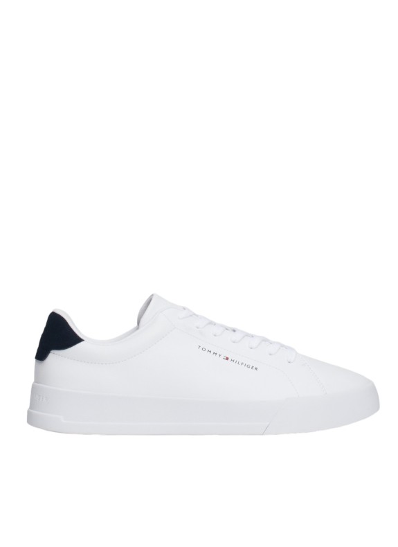 Zapatillas Tommy Hilfiger Th Court Leather Grain Ess Branco