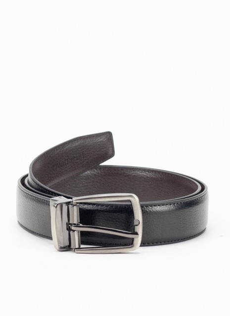 Cinturão Keslem Hebilla Brillo Reversible preto e marrom