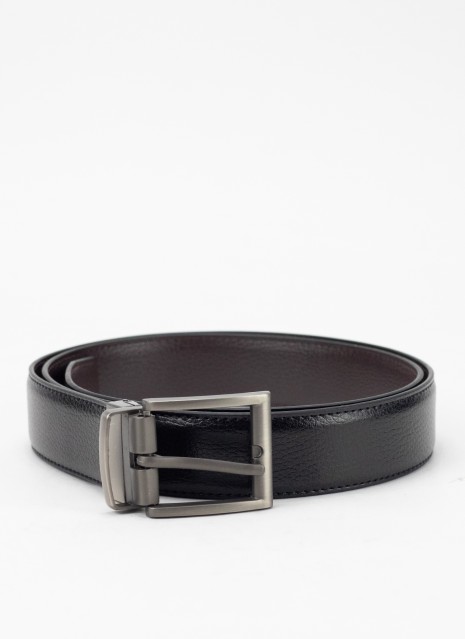 Cinturão Keslem Hebilla Mate Reversible Preto e marrom