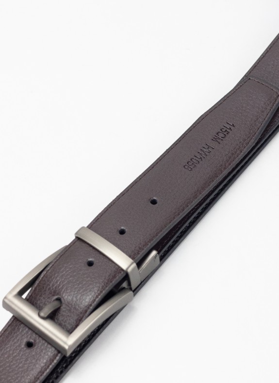 Ceinture Keslem Boucle Mate Réversible noir et marron