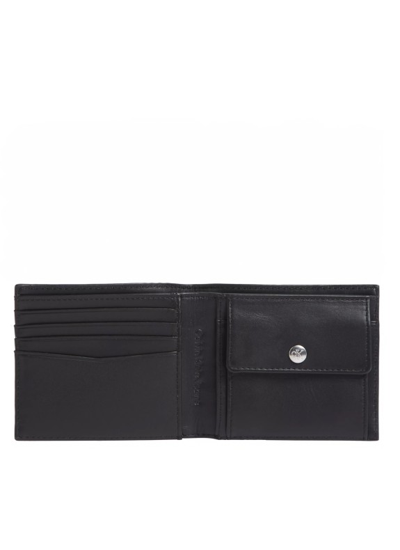 Portefeuille Calvin Klein Monogram Soft Bifold avec porte-monnaie noir