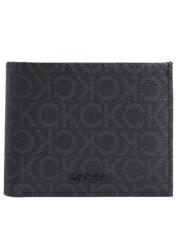 Portefeuille Calvin Klein Mono Bifold 5cc avec porte-monnaie noir