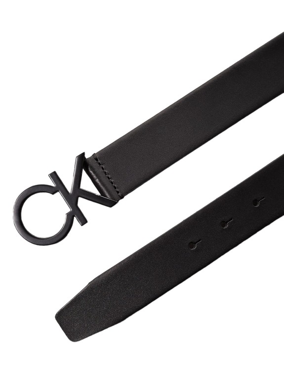 CEINTURE EN CUIR MONO PLAQUE RONDE 35MM