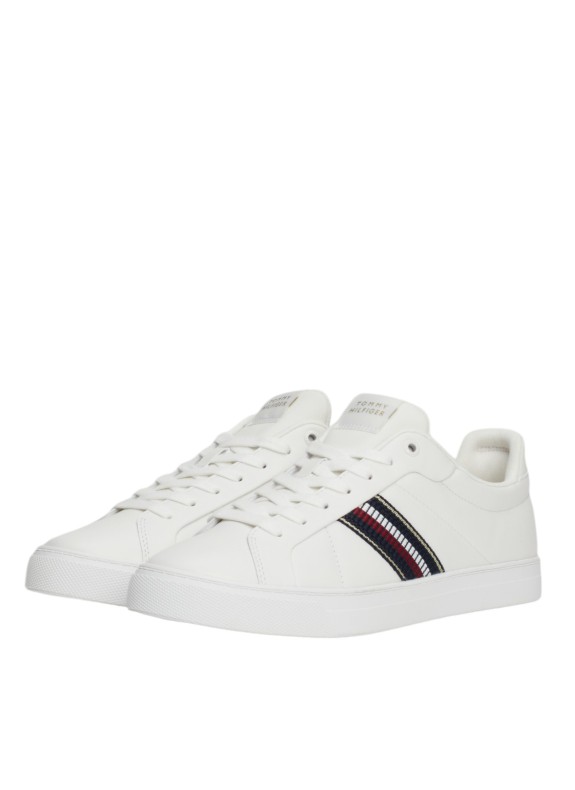 Baskets Tommy Hilfiger Icon Court Sneakers Stripes blanches