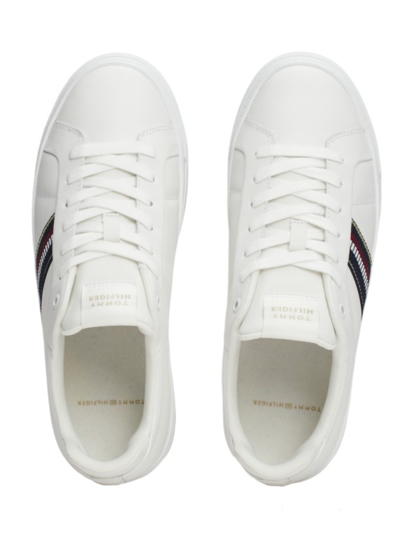 Baskets Tommy Hilfiger Icon Court Sneakers Stripes blanches
