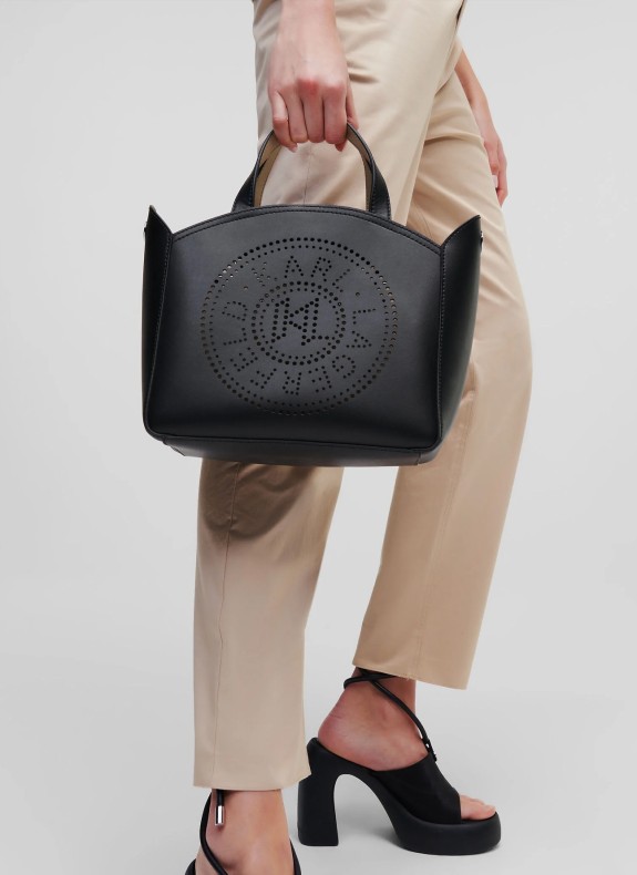 Bolso Karl Altamira K/Circle Sm Tote Perforated preto