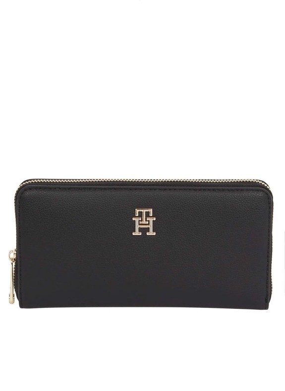 Portefeuille Tommy Hilfiger Th Soft Logotape Lrg Za noir