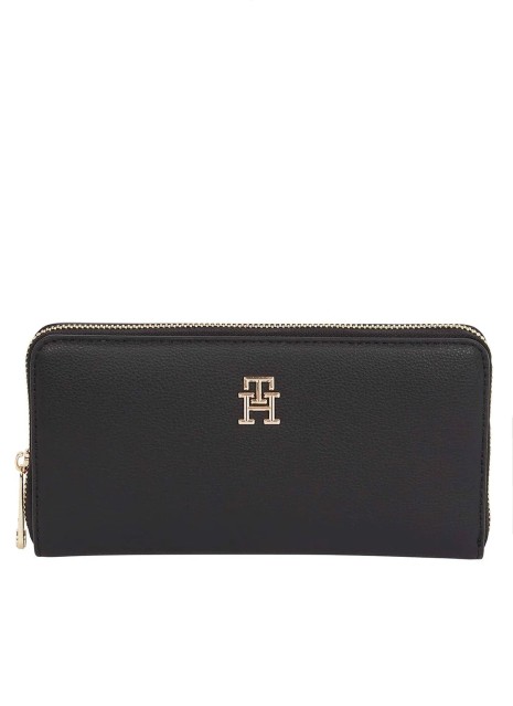 Cartera Tommy Hilfiger Th Soft Logotape Lrg Za preto