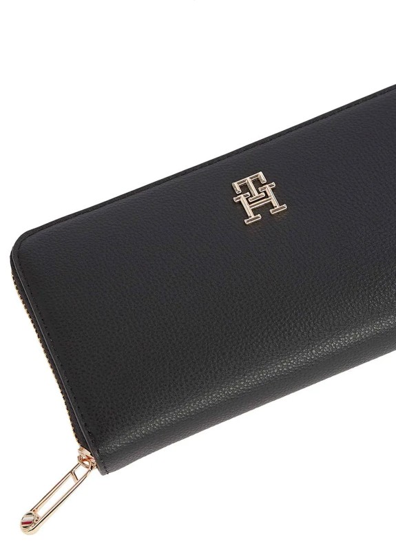 Cartera Tommy Hilfiger Th Soft Logotape Lrg Za preto