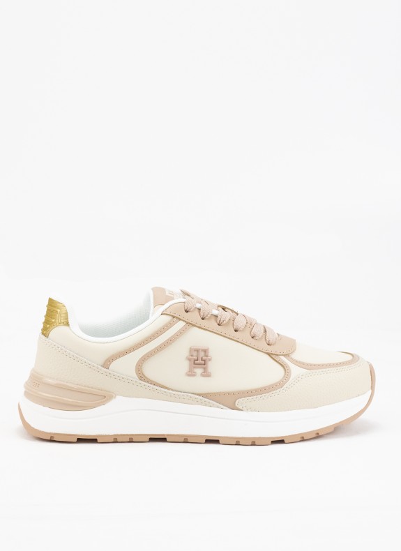 Baskets Tommy Hilfiger Casual Fashion Runner Lthr beige