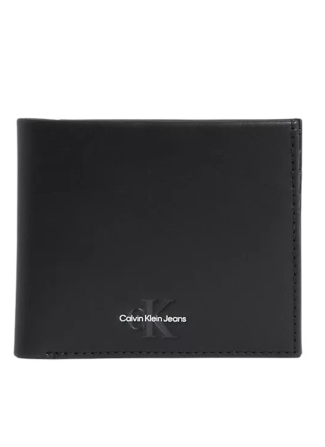 Carrier Calvin Klein Monogram Soft Bifold W / Coin nero