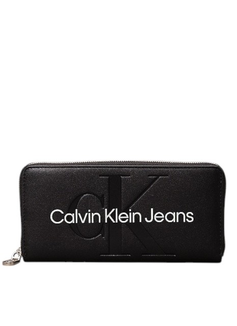 Portefeuille Calvin Klein Sculpted Zip Around Mono noir