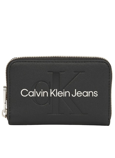Münze Calvin Klein Minimal Monogram Med Zip Around Black Monkey