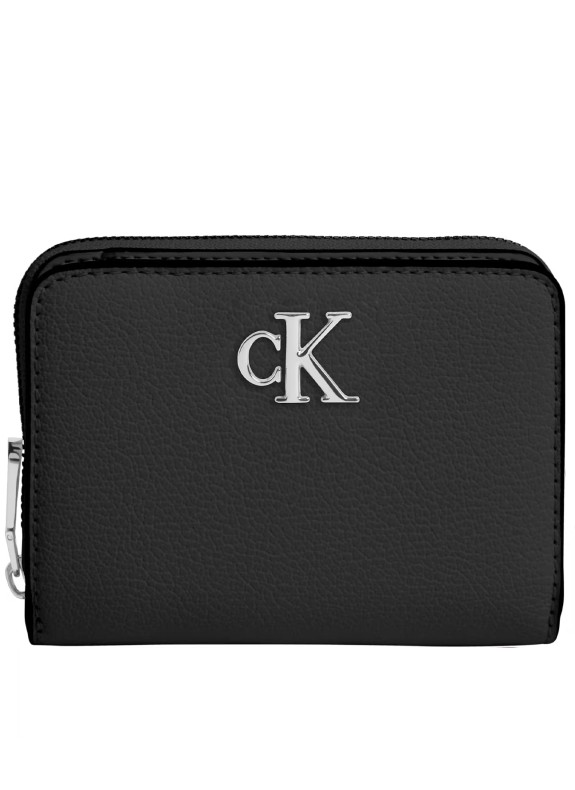 Monedero Calvin Klein Minimal Monogram Med Zip Around preto