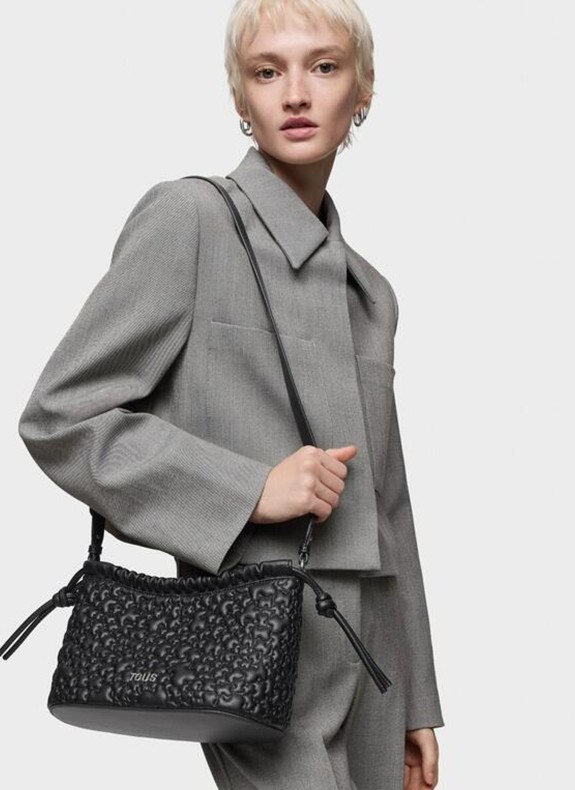 Sac bandoulière moyen Tous Puffy Bear noir