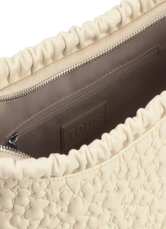 Sac bandoulière moyen Tous Puffy Bear beige